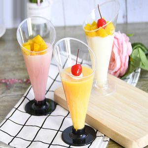Copa de Postre Desechable de Plástico Transparente para Mousse, Pastel y Helado, Vasos para Aperitivos con Bases Reemplazables - Product Image 5
