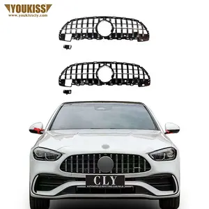 Grille de <span class=keywords><strong>calandre</strong></span> UKISS pour Benz Classe C 2022 W206 C200 C260 C300 Facelift C63 <span class=keywords><strong>AMG</strong></span> Grille <span class=keywords><strong>GTR</strong></span> Chrome Argent Noir - Product Image 1