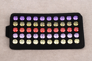100 pz/Lotto Gemme Rotonde in Zirconia Cubica CZ da 3.5mm-12mm Nere Rosa Gialle <span class=keywords><strong>Granato</strong></span> Peridoto Ametista Viola Lavanda - Product Image 2