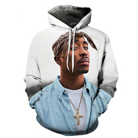 Sweat-shirt imprimé 3D pour rappeur R.I.P Tupac à imprimé numérique pour homme, sweat-shirt surdimensionné