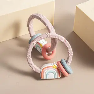 Rainbow bracelets Silicone Baby Chew Toys for Sucking Needs for Infants baby teether toy PBA free Feeding