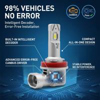 Ampoules de phares LED Canbus S2P H11 H8 60W H1 H4 H7 HB3 HB4 9012, format mini 1:1, Plug and Play, pour BMW E46 et Mercedes-Benz