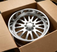 Jantes forgées chromées polies robustes en 2 pièces, multi-rayons, déport personnalisé pour camionnette, jantes de remplacement tout-terrain