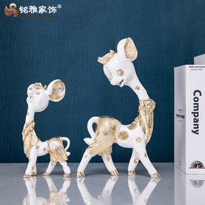 OEM ODM OBM decorazione per la casa di lusso piccolo cervo statua oro animale resina Sika cervo scultura - Product Image 4