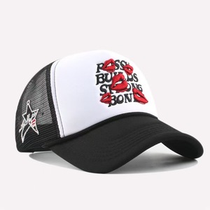<span class=keywords><strong>Gorra</strong></span> de béisbol tipo camionero con letras multicolor personalizadas, de ala ancha, con malla, ajustable, color rojo labial, para protección solar, fabricante mayorista - Product Image 4