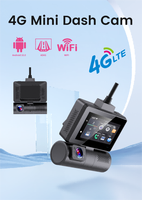 Caméra embarquée 4G LTE AI avec écran tactile 3,0 pouces, Android 10, 1080P+720P et ADAS