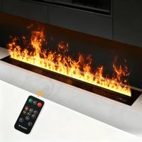 Perapian Uap Air Pintar dengan Kontrol Aplikasi Jarak Jauh, Nyala LED, Dekorasi TV, Perapian Atomisasi Tersembunyi untuk Dinding Media