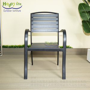เก้าอี้คาเฟ่กลางแจ้งสไตล์ฝรั่งเศสสมัยใหม่ <span class=keywords><strong>Happylife</strong></span> โครงอะลูมิเนียมแบบซ้อนได้ เบาะพลาสติกไม้ WPC สำหรับสวน ลานบ้าน ร้านอาหาร วิลล่า และโรงงาน - Product Image 6