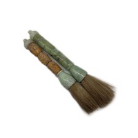 Grande brosse chinoise en jade naturel sculptée sur os de bœuf de style ancien pour la décoration de meubles