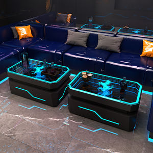 Yüksek kalite moda ticari Bar kokteyl gece kulübü sürdürülebilir temperli cam paslanmaz çelik ayna özelleştirmek Led masa - Product Image 6