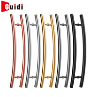 Poignée de porte en acier inoxydable en forme de H GUIDI, poignée de porte en verre moderne, fournisseur direct d'usine de quincaillerie en gros, quincaillerie de porte