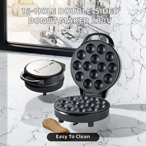 Household 220V European Standard New Double-Sided Heating Non-Stick Donut Machine 16-Hole Cake Dessert Snack Bread - Product Image 2