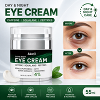 Crème pour les yeux Akaril 55ml, peptides de caféine, 4% de niacinamide, anti-poches, correcteur des cernes, anti-rides, hydratant