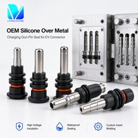 Joint d'étanchéité OEM en silicone LSR pour pince de charge, moulé par surmoulage sur métal, pour connecteur de charge EV haute tension, étanchéité étanche