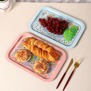 ถาดเหล็กพิมพ์ลายผีเสื้อ 2322A-SJ ถาดเก็บของทรงสี่เหลี่ยมสำหรับเสิร์ฟขนมเค้กผลไม้ของว่าง - Product Image 4