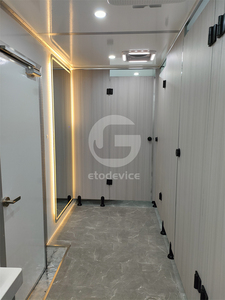 Unité de salle de bain mobile de luxe moderne avec douche et toilettes, remorque sanitaire portable pour camping en plein air, école, parc - À vendre - Product Image 4