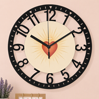 Horloge murale en fer pour la maison, avec découpe de chiffres, silencieuse, à quartz, en métal, pour la décoration de la salle de prière