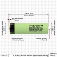 Batterie lithium-ion rechargeable cylindrique BSY NCR18650GA 3.7V 3500mAh 10A à décharge rapide pour vélos électriques, lampes de poche et outils électriques