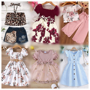 Nuovissimo <span class=keywords><strong>abbigliamento</strong></span> misto per bambini in <span class=keywords><strong>Stock</strong></span> magliette estive per bambini pantaloni a maniche corte abiti da ragazza spediti a caso - Product Image 1