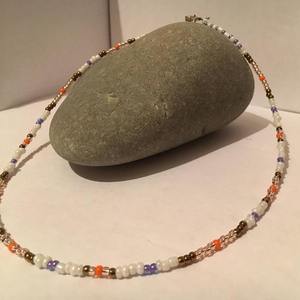 Collar de cuentas de cristal hecho a mano con diseño de atardecer, para la felicidad - Product Image 1