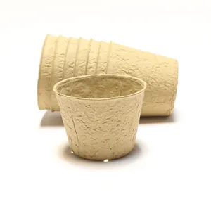 Hot Sale 10CM Dia Eco-Friendly Biodegradable Round Paper Pulp Clay Pots, Flowerpots, Brown Peat Pots