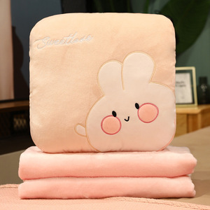 3合1卡哇伊毛绒动物形状枕头，带保暖毯 - Product Image 5