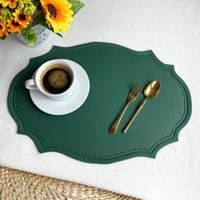 Usine En Gros En Relief Faux PU Tapis De Table En Cuir Lavable Dessous De Verre PVC Napperon Pour Cuisine À Manger Dîner Napperons