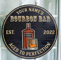 Plaque murale en bois rustique personnalisée pour bar à bourbon, accessoires de décoration pour homme