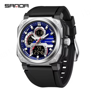 SANDA 3356 Reloj deportivo de moda con cronógrafo de movimiento mecánico de acero inoxidable para hombre resistente al agua 3BAR - Product Image 2