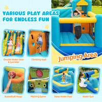 Structure gonflable aquatique FBSPORT, château gonflable avec toboggan aquatique, parc aquatique gonflable avec double toboggan pour enfants