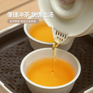 ชุดน้ำชาพกพาสำหรับการตั้งแคมป์ ชุดถ้วยมินิพลาสติกสไตล์จีนแบบใหม่พร้อมฝาปิดและถาดสำหรับใช้กลางแจ้ง - Product Image 4