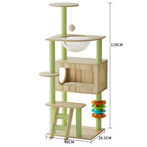 Kustom ramah lingkungan kucing memanjat pohon dengan gores Post terintegrasi besar rumah kucing kayu - Product Image 6