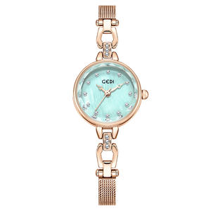 Reloj de pulsera de cuarzo con nácar de alta gama, correa pequeña de acero inoxidable, resistente al agua - Product Image 1