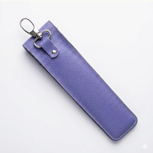 Étui de rangement pour éventail en cuir PU à accrocher à la taille, portable et pliable pour extérieur, étui en cuir pour éventail d'opéra. - Product Image 4