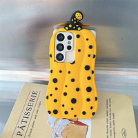 Coque de téléphone en silicone souple motif citrouille jaune à pois de dessin animé pour Samsung Galaxy S26 Ultra S25 S24 A57 A56 – Housse de protection en forme de légume