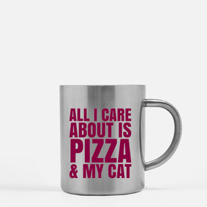 All I Care About Is Pizza My Cat <b>Gold</b> & Silver <b>Mug</b> - Product Image 2