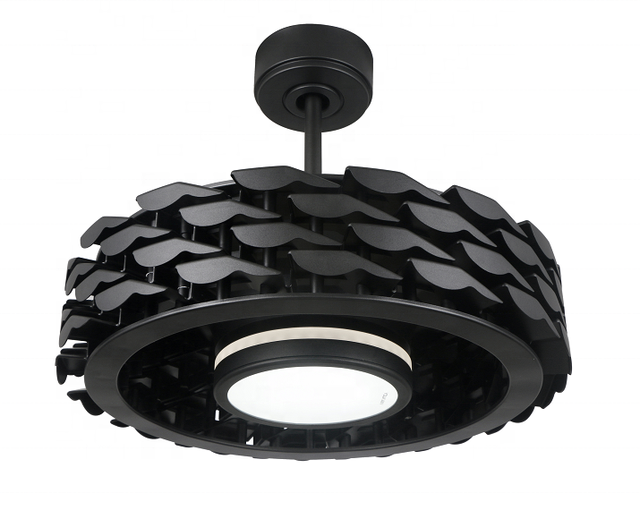 New Design 21'' Bladeless Electric 110v 220v Matte Black LED Decorative Lighting Ceiling Fan With Remote Control