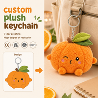 Llavero de Peluche Personalizado de Fruta (Kaki), Venta al por Mayor, Regalos para Clubes de Mascotas, Juguetes de Peluche Personalizados