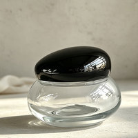 Pot en verre transparent en forme de champignon de 50g avec couvercle en plastique blanc, noir ou or – Contenant cosmétique pour crème visage et emballage de soins de la peau