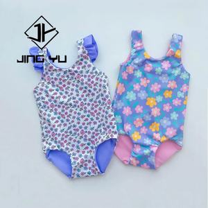 Tissu de maillot de bain recyclé par le fabricant, imprimé hawaïen, bikini pour filles, maillot de bain pour enfants en polyester personnalisé - Product Image 2