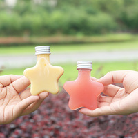 Botol Mini Bentuk Bintang 50ml, Botol Dekoratif PET Transparan untuk Aksesoris, Botol Hiasan Pohon Natal