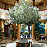 Taille et forme personnalisées grand olivier artificiel facile à installer intérieur maison hôtel naturel vert en plastique fausse plante