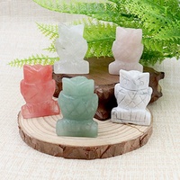 Vente en gros de figurines de hibou de nuit en pierre de cristal naturelle de 1,5 pouce, sculptées à la main, décoration de la maison et du bureau, sagesse, protection, cadeau spirituel