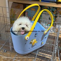 Sac de transport léger en EVA pour petits et moyens chiens avec design perforé / Sac de plage bleu pour les vacances d'été