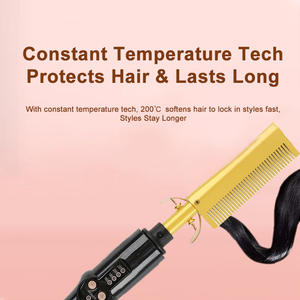 Peine Eléctrico Caliente para Alisar el Cabello, <span class=keywords><strong>Cepillo</strong></span> Calentador, <span class=keywords><strong>Cepillo</strong></span> para Barba para Hombres, Herramientas de Peinado para Cabello Seco y Húmedo - Product Image 3