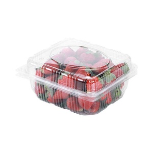 Boîte de rangement rectangulaire classique à charnière, jetable, transparente, écologique en PP, pour biscuits Hick et fruits, avec couvercle - Product Image 3