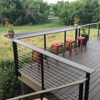HIMOWAY Garde-corps de balcon en acier inoxydable de 1/8 pouce, fixation latérale, design haut de gamme, câble noir