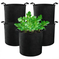 Lot de 5 sacs de culture robustes en tissu non tissé épaissi de 12 L avec poignées pour légumes, fleurs, fruits, serre et jardin