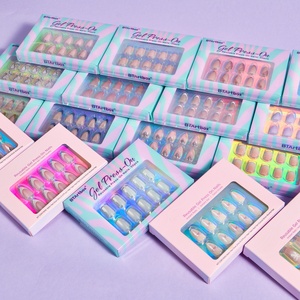 Kit de Fournitures pour Ongles en Gel Souple à Marque Privée avec Colle et Lime à Ongles – Vente en Gros de Faux Ongles Courts Faits Main à Coller - Product Image 1