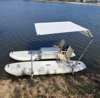 Bote Inflable de Pesca con Tabla de Paddle Surf para 2 Personas, Catamarán Portátil para Fiestas Acuáticas